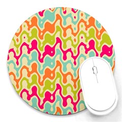 Abstract Pattern Colorful Wallpaper Round Mousepads