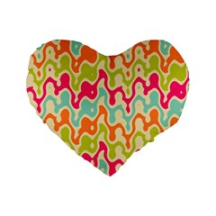 Abstract Pattern Colorful Wallpaper Standard 16  Premium Heart Shape Cushions by Simbadda