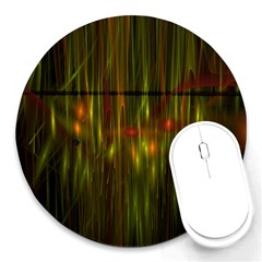 Fractal Rain Round Mousepads