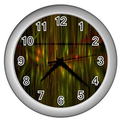 Fractal Rain Wall Clocks (silver)  by Simbadda