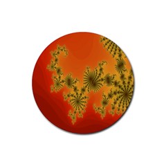 Decorative Fractal Spiral Rubber Round Coaster (4 Pack)  by Simbadda