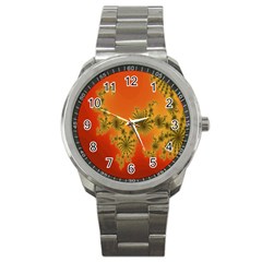 Decorative Fractal Spiral Sport Metal Watch by Simbadda