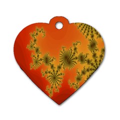 Decorative Fractal Spiral Dog Tag Heart (one Side) by Simbadda