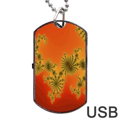 Decorative Fractal Spiral Dog Tag Usb Flash (two Sides)