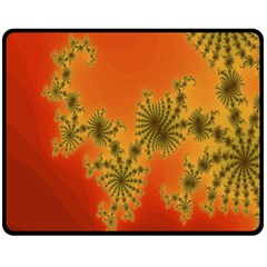 Decorative Fractal Spiral Double Sided Fleece Blanket (medium)  by Simbadda