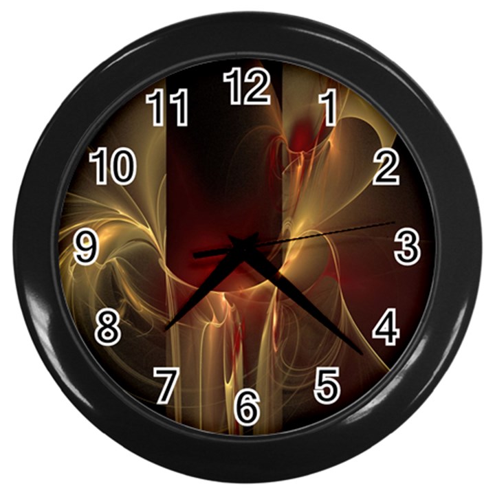 Fractal Image Wall Clocks (Black)