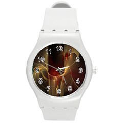 Fractal Image Round Plastic Sport Watch (m) by Simbadda