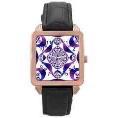 Ring Segments Rose Gold Leather Watch  by Simbadda