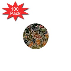 Floral Pattern Background 1  Mini Buttons (100 Pack)  by Simbadda