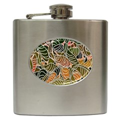 Floral Pattern Background Hip Flask (6 Oz) by Simbadda