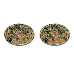 Floral Pattern Background Cufflinks (oval) by Simbadda