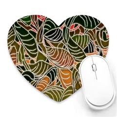 Floral Pattern Background Heart Mousepads by Simbadda