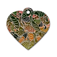 Floral Pattern Background Dog Tag Heart (one Side) by Simbadda