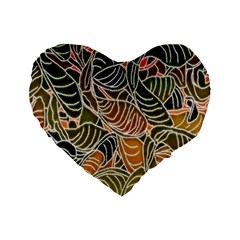 Floral Pattern Background Standard 16  Premium Heart Shape Cushions by Simbadda