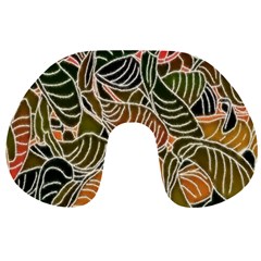 Floral Pattern Background Travel Neck Pillows by Simbadda