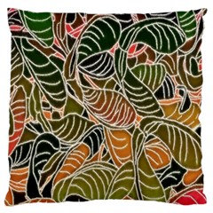 Floral Pattern Background Large Flano Cushion Case (one Side) by Simbadda