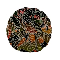 Floral Pattern Background Standard 15  Premium Flano Round Cushions by Simbadda