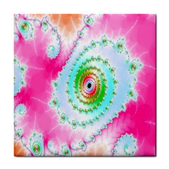 Decorative Fractal Spiral Tile Coasters by Simbadda