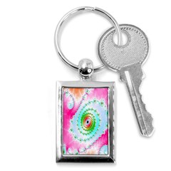 Decorative Fractal Spiral Key Chains (rectangle)  by Simbadda