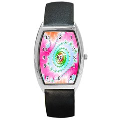 Decorative Fractal Spiral Barrel Style Metal Watch by Simbadda