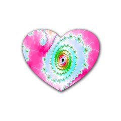 Decorative Fractal Spiral Heart Coaster (4 Pack)  by Simbadda