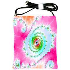 Decorative Fractal Spiral Shoulder Sling Bags by Simbadda