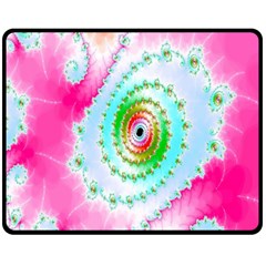 Decorative Fractal Spiral Double Sided Fleece Blanket (medium)  by Simbadda