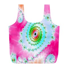 Decorative Fractal Spiral Full Print Recycle Bags (l)  by Simbadda