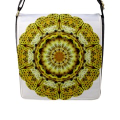 Fractal Flower Flap Messenger Bag (l)  by Simbadda