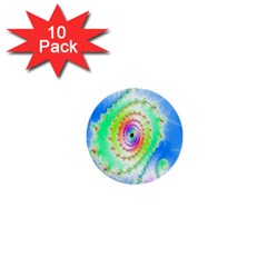 Decorative Fractal Spiral 1  Mini Buttons (10 Pack)  by Simbadda