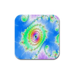 Decorative Fractal Spiral Rubber Square Coaster (4 Pack)  by Simbadda