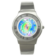 Decorative Fractal Spiral Stainless Steel Watch by Simbadda