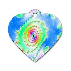 Decorative Fractal Spiral Dog Tag Heart (two Sides) by Simbadda