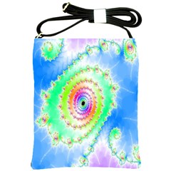 Decorative Fractal Spiral Shoulder Sling Bags by Simbadda