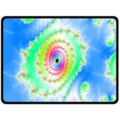 Decorative Fractal Spiral Fleece Blanket (large)  by Simbadda