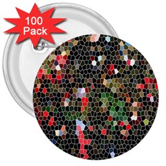 Colorful Abstract Background 3  Buttons (100 Pack)  by Simbadda