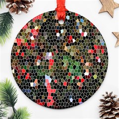 Colorful Abstract Background Round Ornament (two Sides) by Simbadda