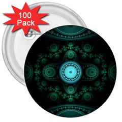 Grand Julian Fractal 3  Buttons (100 Pack)  by Simbadda