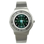 Grand Julian Fractal Stainless Steel Watch Front