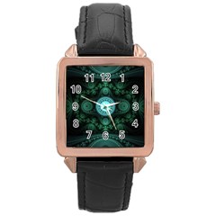 Grand Julian Fractal Rose Gold Leather Watch  by Simbadda