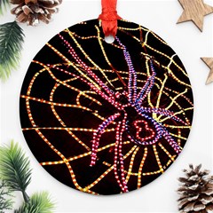 Black Widow Spider, Yellow Web Ornament (round) by Simbadda