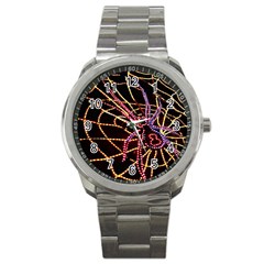 Black Widow Spider, Yellow Web Sport Metal Watch by Simbadda