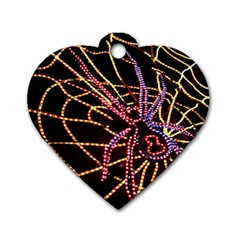 Black Widow Spider, Yellow Web Dog Tag Heart (two Sides) by Simbadda