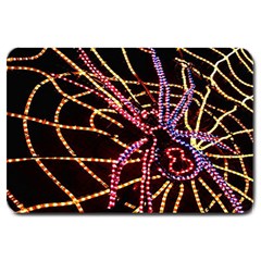 Black Widow Spider, Yellow Web Large Doormat  by Simbadda