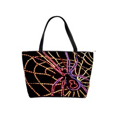 Black Widow Spider, Yellow Web Shoulder Handbags