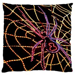 Black Widow Spider, Yellow Web Large Cushion Case (one Side) by Simbadda