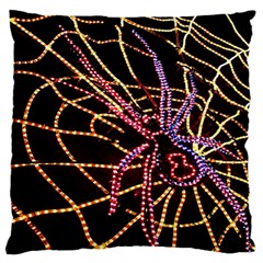 Black Widow Spider, Yellow Web Standard Flano Cushion Case (two Sides) by Simbadda