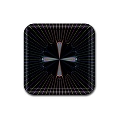 Fractal Rays Rubber Coaster (square)  by Simbadda