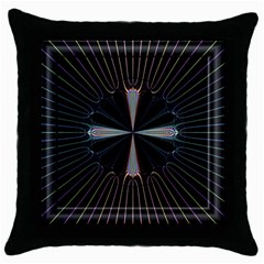 Fractal Rays Throw Pillow Case (black) by Simbadda