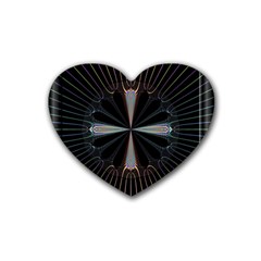 Fractal Rays Rubber Coaster (heart)  by Simbadda